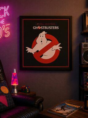 Ghostbusters Original Soundtrack Poster 1984 24x24 Vtg Record Store Promo